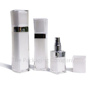 Square acrylic double walled serum bottle (30, 60, & 120 ml)