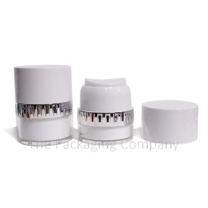 Decorative Airless jar with band decoration