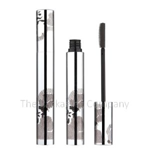 Aluminum Mascara Container custom design with PMS color, finish, & printing (silkscreen, reversed oxidation)