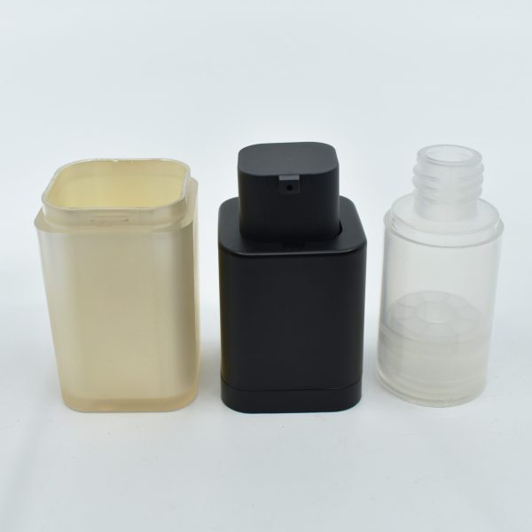 <b>Square Airless Pump Bottle, Twist Up</b><br> 15ml, 30ml, 40ml, 50ml <br>SKU: 612AB-RJ - Image 2