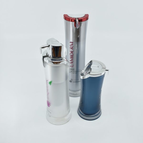 <b>Double Walled Airless Pump Bottle, Curved</b><br> 15ml, 30ml, 50ml, 100ml <br>SKU: 612AB-RL - Image 2