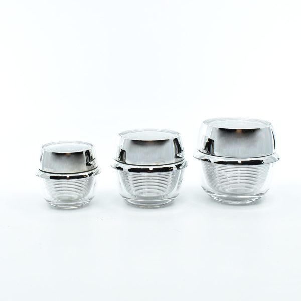 <b>Acrylic Jar with Steel Ring Lid</b><br>15ml, 30ml, 50ml<br>SKU: 65AA-JY217-01