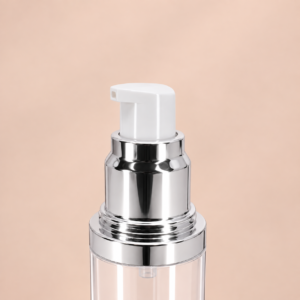 Airless Pump Bottle, Aluminum Cap and Base 15ml, 20ml, 25ml, 30ml, 40ml, 50ml, 60ml, 80ml,100ml, 120ml  SKU: 65AB-JY102F