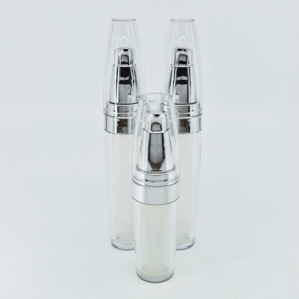 <b>Double Walled Airless Pump Bottle, Small</b><br>10ml, 15ml<br>SKU: 65AB-JY106-02