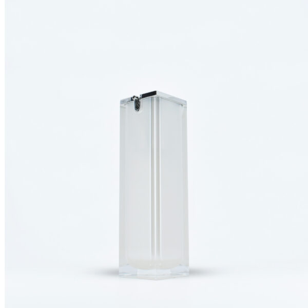 <b>Double Walled Airless Bottle, Square</b><br> 15ml, 30ml, 50ml <br>SKU: 65AB-JY520