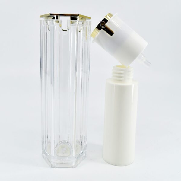 <b>Double Walled Airless Pump Bottle, Hexagon</b><br>30ml, 40ml<br>SKU: 265AB-JWT1017D - Image 8