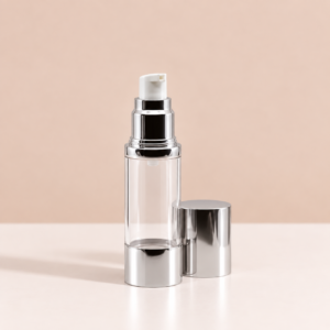 Airless Pump Bottle with Aluminum Cap 15ml, 20ml, 25ml, 30ml, 40ml, 50ml, 60ml SKU: 65AB-JY102C