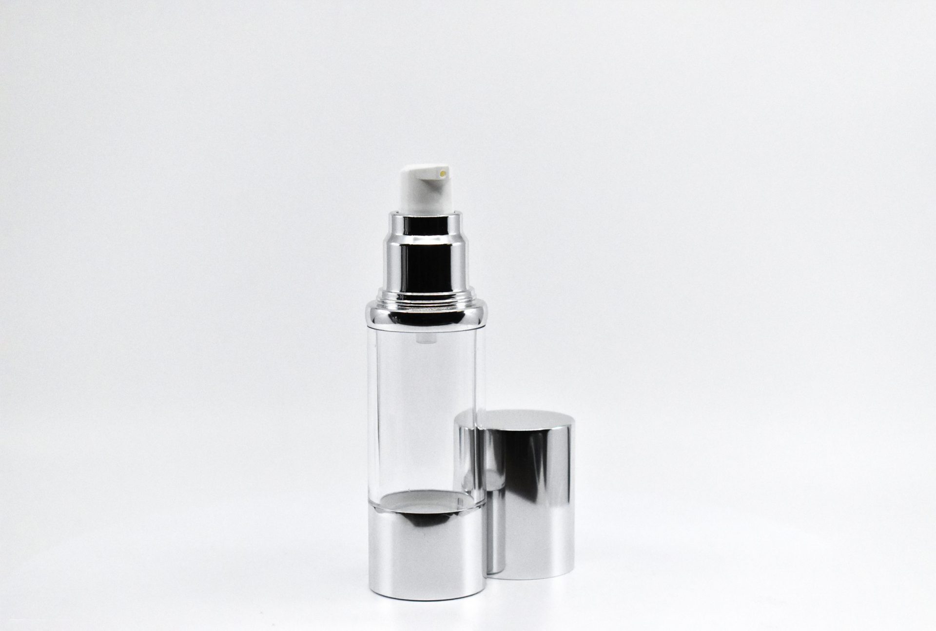 Airless Pump Bottle with Aluminum Cap | The Packaging Company