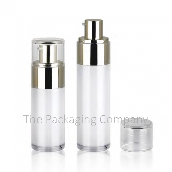 Luxurious Airless Pump Bottle (30 & 50 ml); with Custom Printing, Finish, and Color.