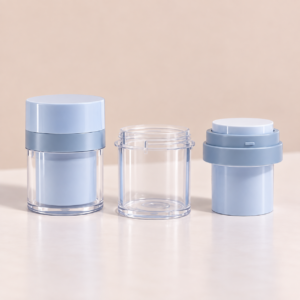 Skincare Airless Cream Jar with Refillable Cup SKU: 612AA-RG
