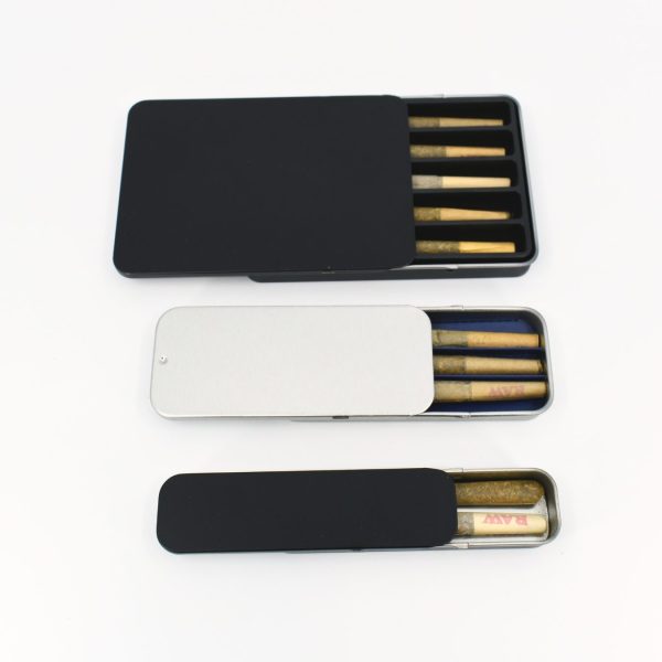 <b>Slide Tin</b><br>Airtight | Eco-Friendly | Child-Resistant<br>Custom Sizes Available<br>SKU: 847CR-SLD - Image 2