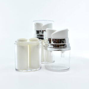  Dual Chamber Airless Bottle, Double Actuator   10ml (5ml x 2), 20ml (10ml x 2)  SKU: 65AB-JY126