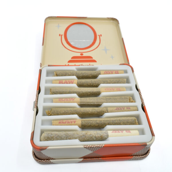 <b>Pre Roll & Edible Tin Case</b><br>Airtight | Eco-Friendly | Child-Resistant<br>L: 102mm x W: 97mm x H: 27mm<br>SKU: 711CR-V7 - Image 3