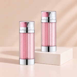 Dual Chamber Airless Bottle with Single Actuator 30ml (15ml*2) SKU: 144AB-GR205