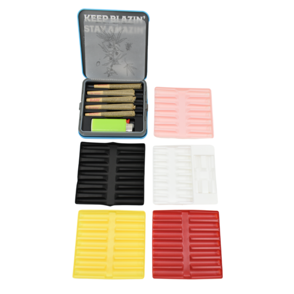 <b>Pre Roll Tin Case</b><br>Airtight | Eco-Friendly | Child-Resistant<br>L: 102mm x W: 98mm x H: 14mm<br>SKU: 711CR-V1 - Image 4