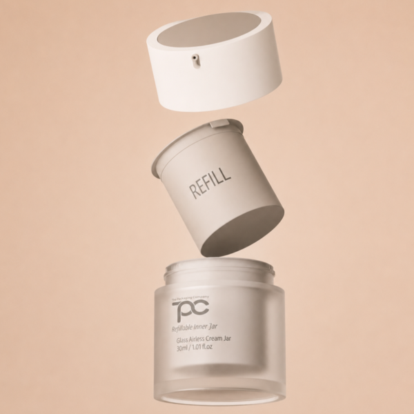 <b> Refillable Glass Airless Pump Jar</b> <br><i> 30ml, 50ml </i><br> SKU: 830AJ-PJ77 - Image 2