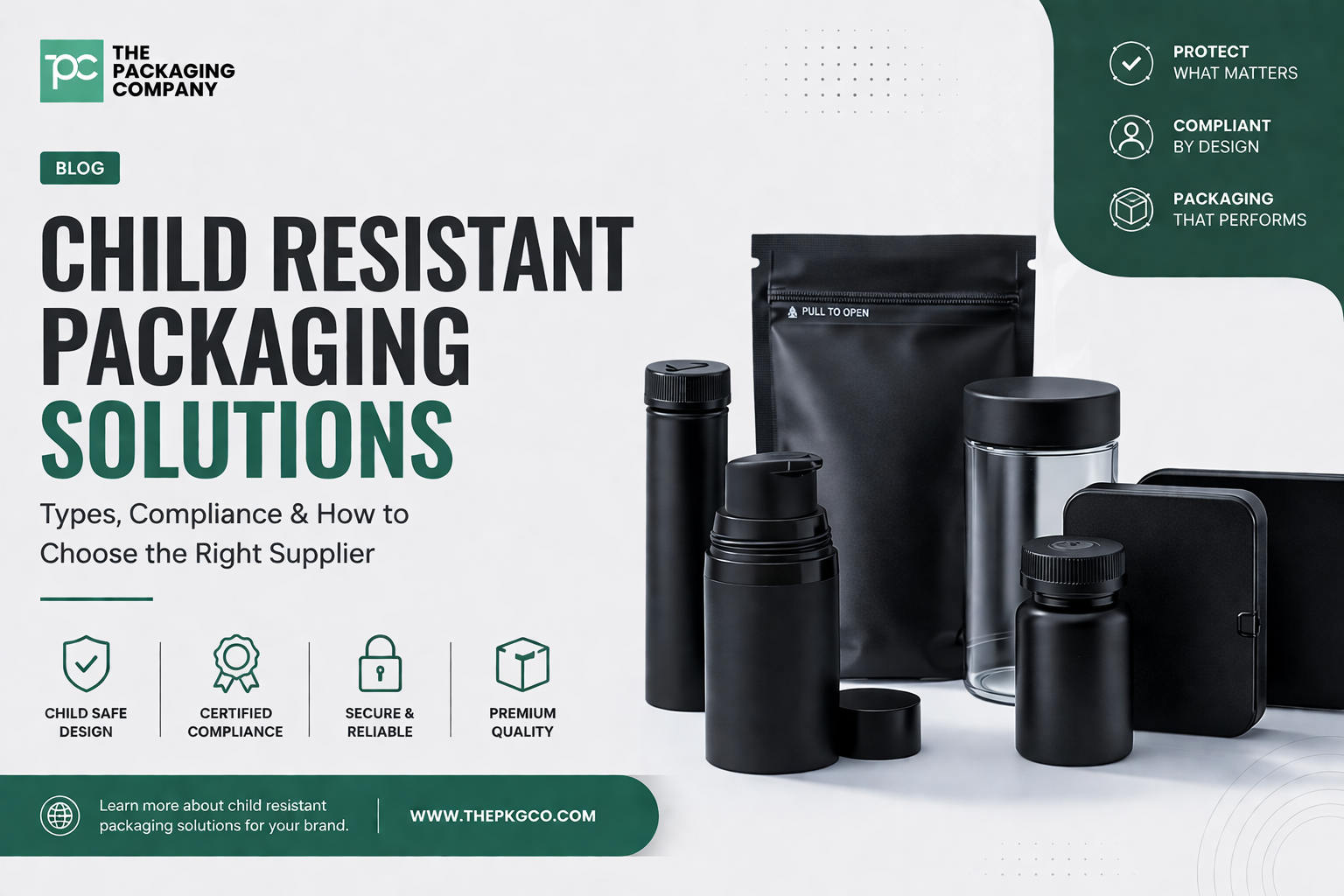 Child resistant packaging solutions including mylar bags, bottles, jars, tubes and tins for compliant packaging