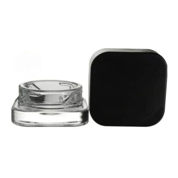 square glass concentrate jar