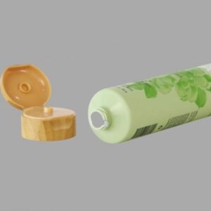 Custom Cosmetic Tube with bamboo print flip cap  D:35 mm SKU: 64TB-WR 35S15, cap WR-C 35F02
