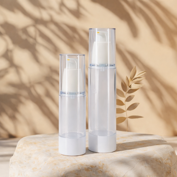 <b>Airless Pump Bottle for Skincare, Round </b><br> 15 ml- 120ml <br>SKU: 65AB-JY102A/JY104A