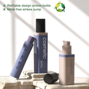 Refillable PET Square Airless Bottle15, 30, 50 ml SKU: 612AB-FE