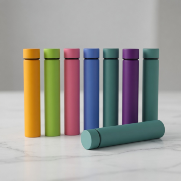 <b>Child-Resistant Aluminum Tube — Single</b><br>16 CFR §1700.20 Certified | Single Pre-Roll | Airtight Closure<br>D: 20mm x Custom Height<br>SKU: 729TB-K20-CR - Image 2