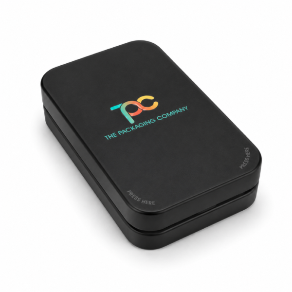 <b>Child-Resistant Snap Tin, Extended</b><br>L: 95mm × W: 57mm × H: 20mm <br>SKU: 760CR-V5E
