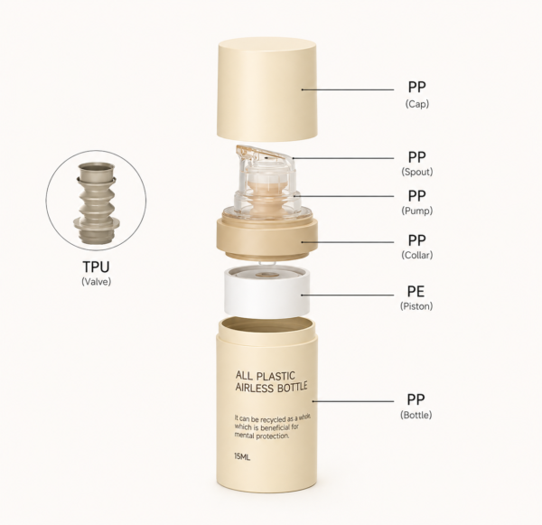 <b>Luxury Cosmetic Mono-Materials Airless Bottles </b><br> 15ml, 30ml<br>SKU: 869AB-SR-2147 - Image 3