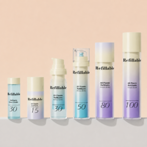 Refillable All Plastic PET Airless Bottles for Sustainable Cosmetic Packaging  30ml, 50ml SKU: 869AB-SR-2129