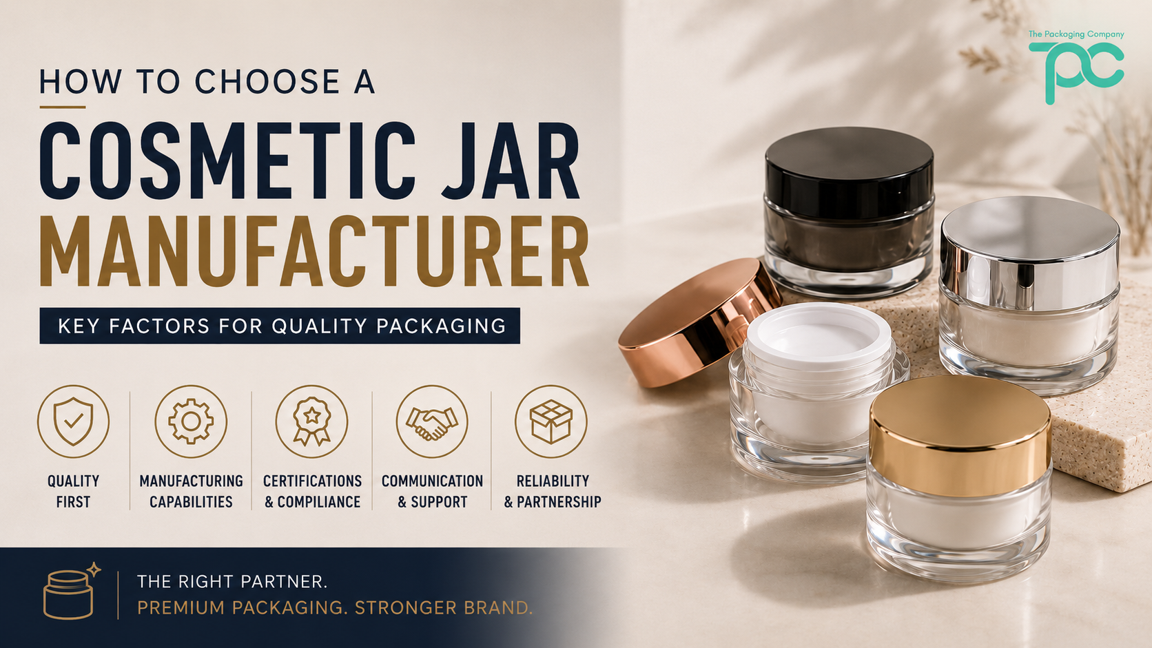 Cosmetic jar manufacturer guide for skincare brands, showing cream jar packaging options and production-ready cosmetic jar designs.
