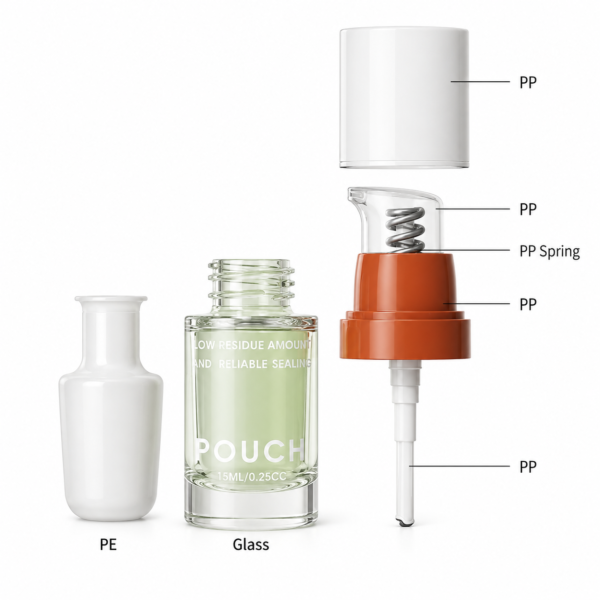 <b>Eco-friendly Glass Airless Pump Bottle</b> <br> 15ml, 30ml, 50ml <br>SKU: 869AB-SR-2198 - Image 3
