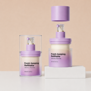 Refillable All Plastic PET Airless Bottles for Sustainable Cosmetic Packaging  30ml, 50ml SKU: 869AB-SR-2199F