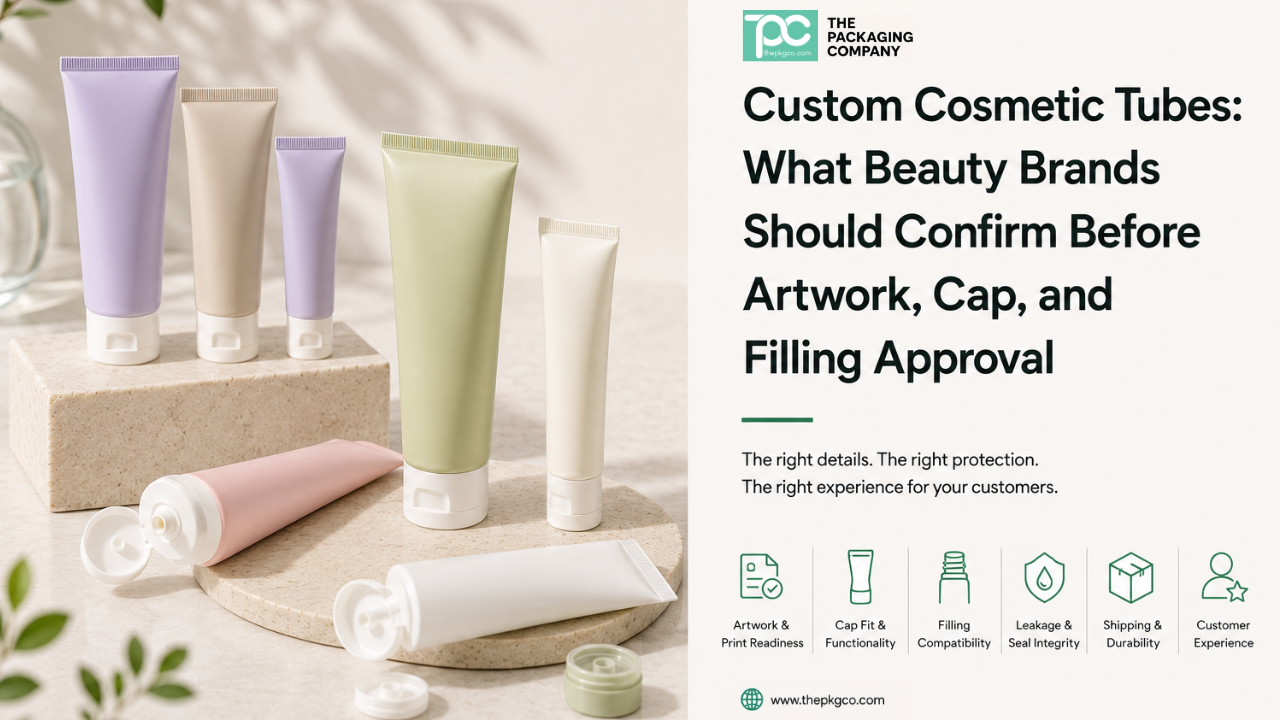 Custom cosmetic tubes for beauty brands, showing tube packaging options with artwork, cap, and filling approval considerations.