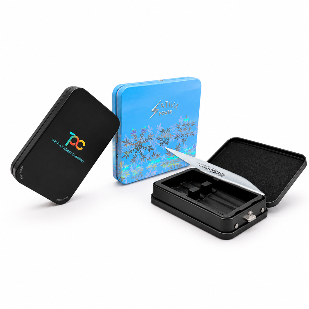 Child-resistant cannabis tins