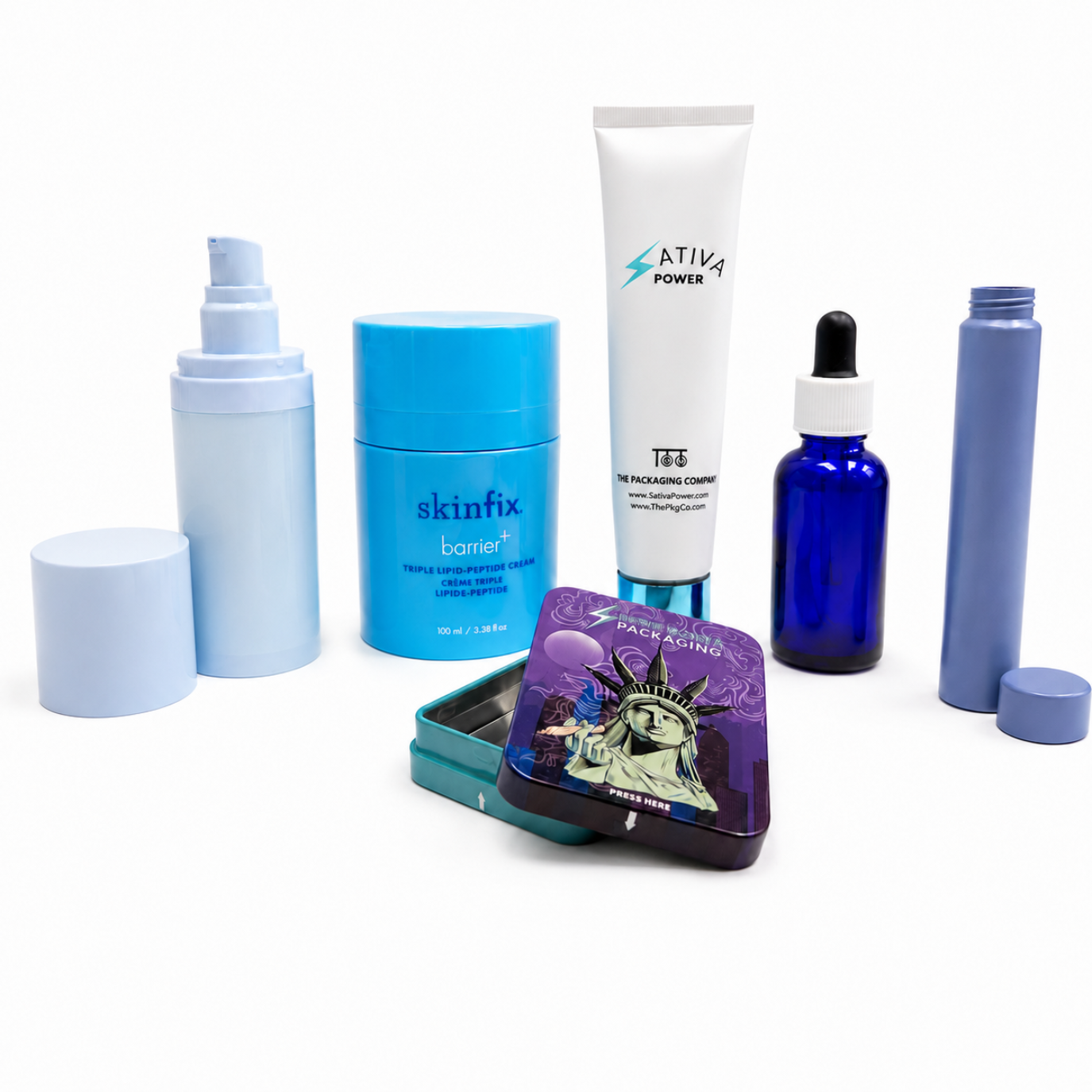 Custom cosmetic packaging, child-resistant packaging, and airless packaging by The Packaging Company